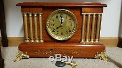 RARE ANTIQUE COMPLETELY RESTORED Seth Thomas Alarm Adamantine Clock circa 1905