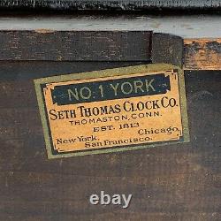 RARE ANTIQUE WOODEN SETH THOMAS YORK No. 1 MANTLE CLOCK
