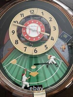 RARE SETH THOMAS CLOCK MELODIES And MOTION BASEBALL GAME Motion Clock! See VIDEO