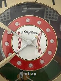 RARE SETH THOMAS CLOCK MELODIES And MOTION BASEBALL GAME Motion Clock! See VIDEO