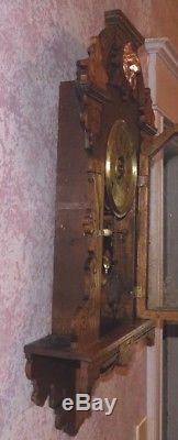 RARE Vintage SETH THOMAS Pendulum Wall Clock With Alarm & Floral Filigree Design