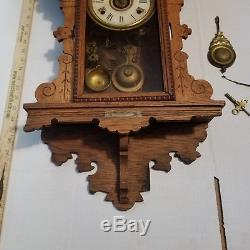RARE Vintage SETH THOMAS Queen Bee 8 Day Pendulum Wall Clock with Alarm