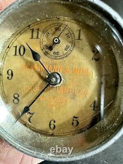 RARE antique Seth Thomas Advertising Clock PAPERWEIGHT Church Candles NY Ship