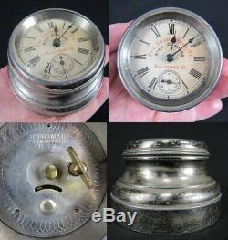 RARE antique Seth Thomas Advertising Clock PAPERWEIGHT miniature SOLID STEEL CO