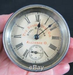 RARE antique Seth Thomas Advertising Clock PAPERWEIGHT miniature SOLID STEEL CO