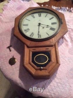 Railroad Depot Clock Seth Thomas Regulator Drop Octagon, Found In Estate