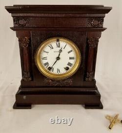 Rare 1900 Mahogany Porcelain Cordova City Clock Near Mint Working Seth Thomas