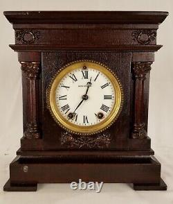 Rare 1900 Mahogany Porcelain Cordova City Clock Near Mint Working Seth Thomas