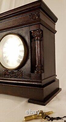 Rare 1900 Mahogany Porcelain Cordova City Clock Near Mint Working Seth Thomas