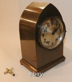 Rare 1916 Seth Thomas Bronze Gothic # 0 Desk Shelf Clock 9