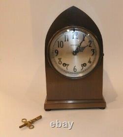 Rare 1916 Seth Thomas Bronze Gothic # 0 Desk Shelf Clock 9