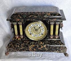 Rare Antique Adamantine Seth Thomas Mantel Clock. Restored. Serviced
