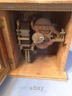 Rare Antique Eco Magneto Clock Co. Time Recorder Seth Thomas Movement Oak