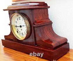 Rare Antique Seth Thomas Adamantine 8 Day Mantle Clock with Winding Key