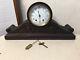 Rare Antique Seth Thomas Carved Tambour Mantle Clock With Scrolls