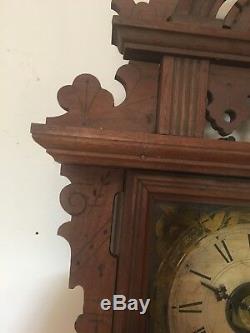 Rare Antique Seth Thomas Eclipse Parlor Clock Hanging Wall Model