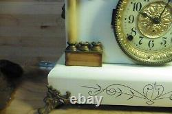Rare Antique Seth Thomas Mantle Clock Brass Lion corner legs some bakelite RARE