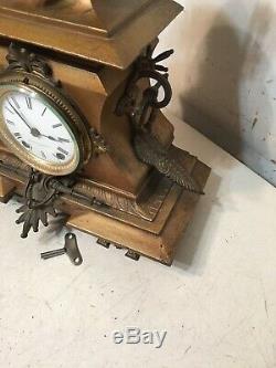 Rare Antique Seth Thomas Sons Egyptian Revival Mantle Clock Mitchell Vance NY