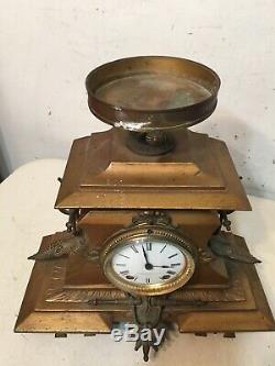 Rare Antique Seth Thomas Sons Egyptian Revival Mantle Clock Mitchell Vance NY