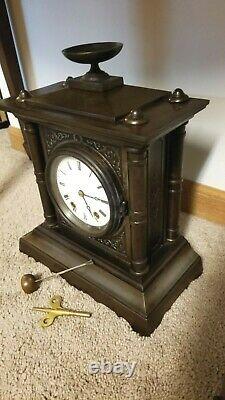 Rare Antique Seth Thomas & Sons Tucker Bronze Mantel Clock Circa 1872