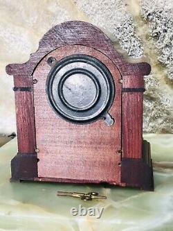 Rare Antique USA Seth Thomas Strikes Keywound Clock W Pendulum, Mahogany Case