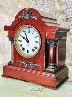 Rare Antique USA Seth Thomas Strikes Keywound Clock W Pendulum, Mahogany Case