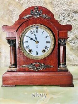 Rare Antique USA Seth Thomas Strikes Keywound Clock W Pendulum, Mahogany Case