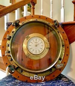 Rare Brass Porthole Vintage Seth Thomas Nautical Clock Runs Maritime Ship 22