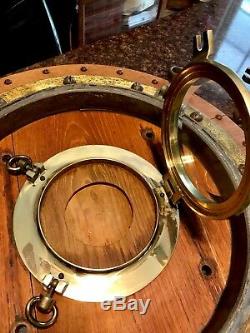 Rare Brass Porthole Vintage Seth Thomas Nautical Clock Runs Maritime Ship 22