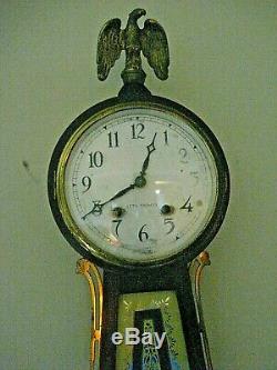 Rare Brookfield 8 Day Pendulum Seth Thomas Banjo Clock-No. 120 Series-Works Perf