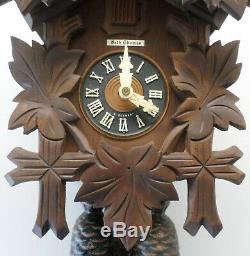 Rare German Seth Thomas Hand Carved Working 8 Day Black Forest Cuckoo Clock