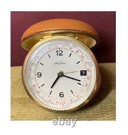 Rare Htf Vtg Brown Seth Thomas Made In Japan Travel Alarm World Clock Tested