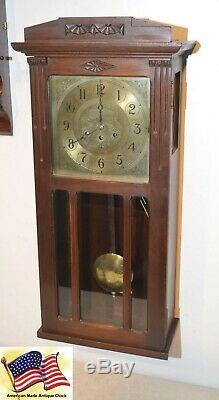 Rare Restored Herschede Model 1002-1918 Antique Hanging Westminster Chimes Clock