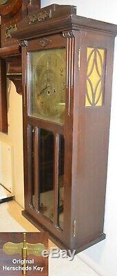 Rare Restored Herschede Model 1002-1918 Antique Hanging Westminster Chimes Clock