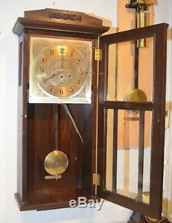 Rare Restored Herschede Model 1002-1918 Antique Hanging Westminster Chimes Clock