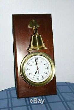 Rare Seth Thomas Chesapeake Bay Ship Wall Clock & Brass Bell Model 1047 Nautical