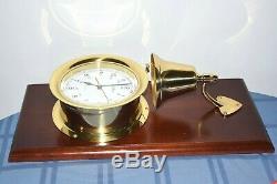 Rare Seth Thomas Chesapeake Bay Ship Wall Clock & Brass Bell Model 1047 Nautical