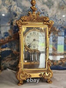 Rare Seth Thomas Empire #41, Crystal Regulator Mantel Clock. Pretty And Running