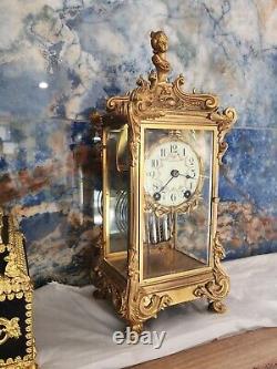 Rare Seth Thomas Empire #41, Crystal Regulator Mantel Clock. Pretty And Running