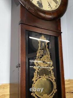 Rare Seth Thomas Mahogany No 1 Regulator Clock, Round Top, Just Serviced