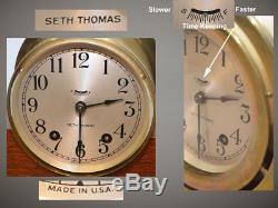 Rare Seth Thomas Mayflower 3 1941 Ships Strike Clock With Mahogany Stand