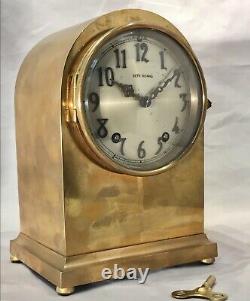 Rare Vintage Antique USA Seth Thomas Strikes Keywound Bronze Clock W Pendulum