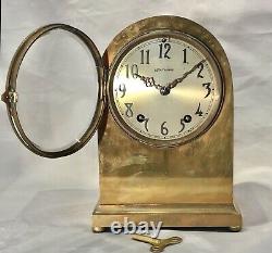 Rare Vintage Antique USA Seth Thomas Strikes Keywound Bronze Clock W Pendulum