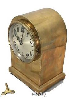 Rare Vintage Antique USA Seth Thomas Strikes Keywound Bronze Clock W Pendulum