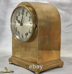 Rare Vintage Antique USA Seth Thomas Strikes Keywound Bronze Clock W Pendulum