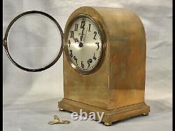 Rare Vintage Antique USA Seth Thomas Strikes Keywound Bronze Clock W Pendulum