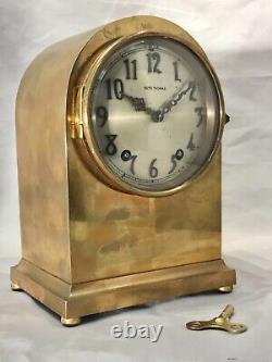 Rare Vintage Antique USA Seth Thomas Strikes Keywound Bronze Clock W Pendulum