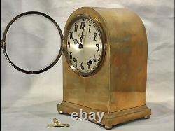 Rare Vintage Antique USA Seth Thomas Strikes Keywound Bronze Clock W Pendulum