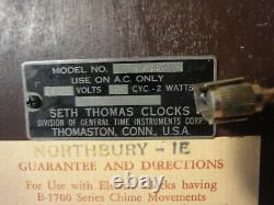 Rare! Vintage Seth Thomas Northbury E704, 1/4 hr chiming mantel clock, works