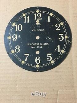 Rare WWII Era Seth Thomas US Coast Guard 6 Ships Clock Dial